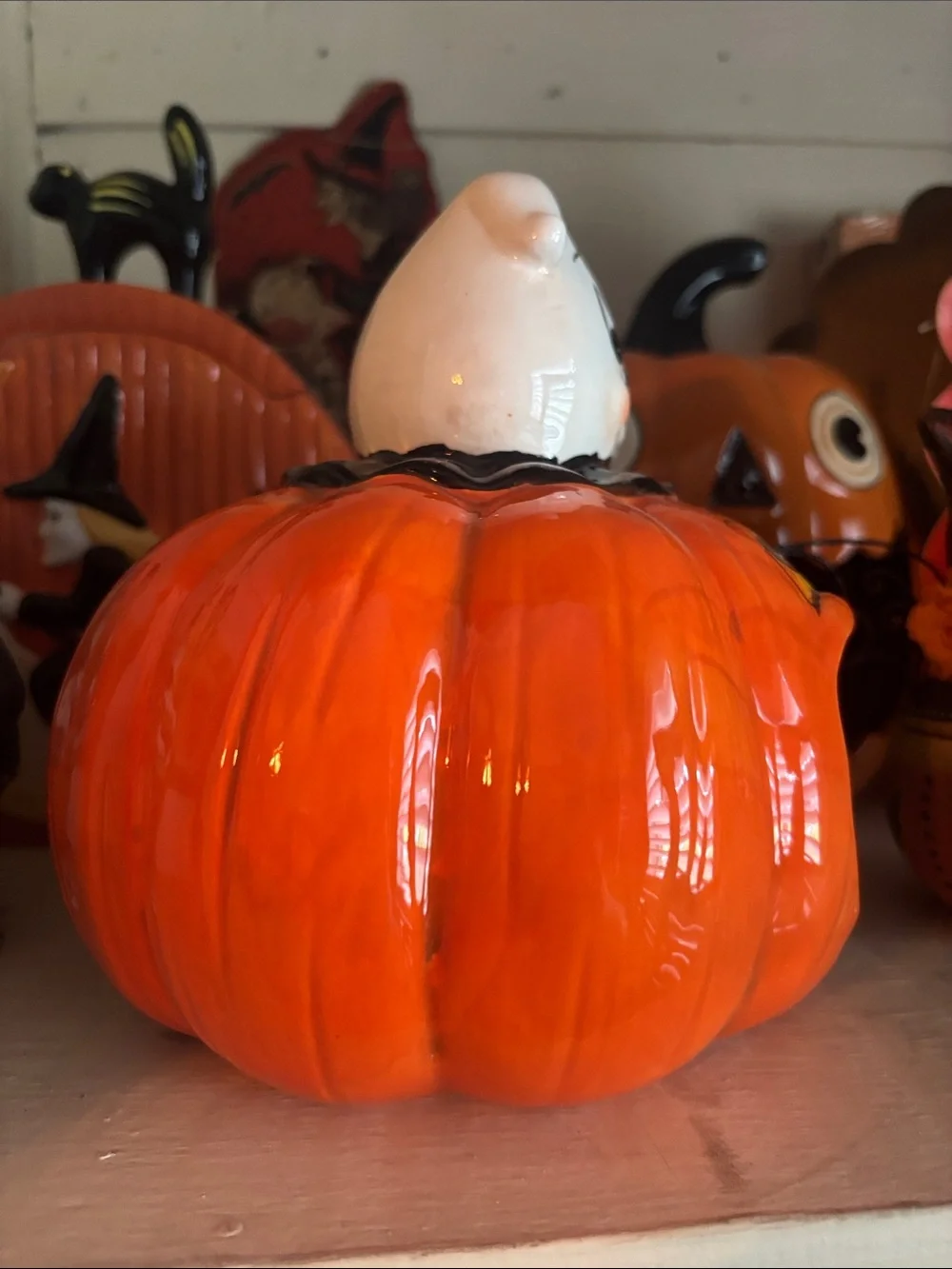 Johanna Parker Ceramic Halloween pumpkin candy bowl